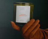 Flamingo Estate Leather Appointment Candle detail view