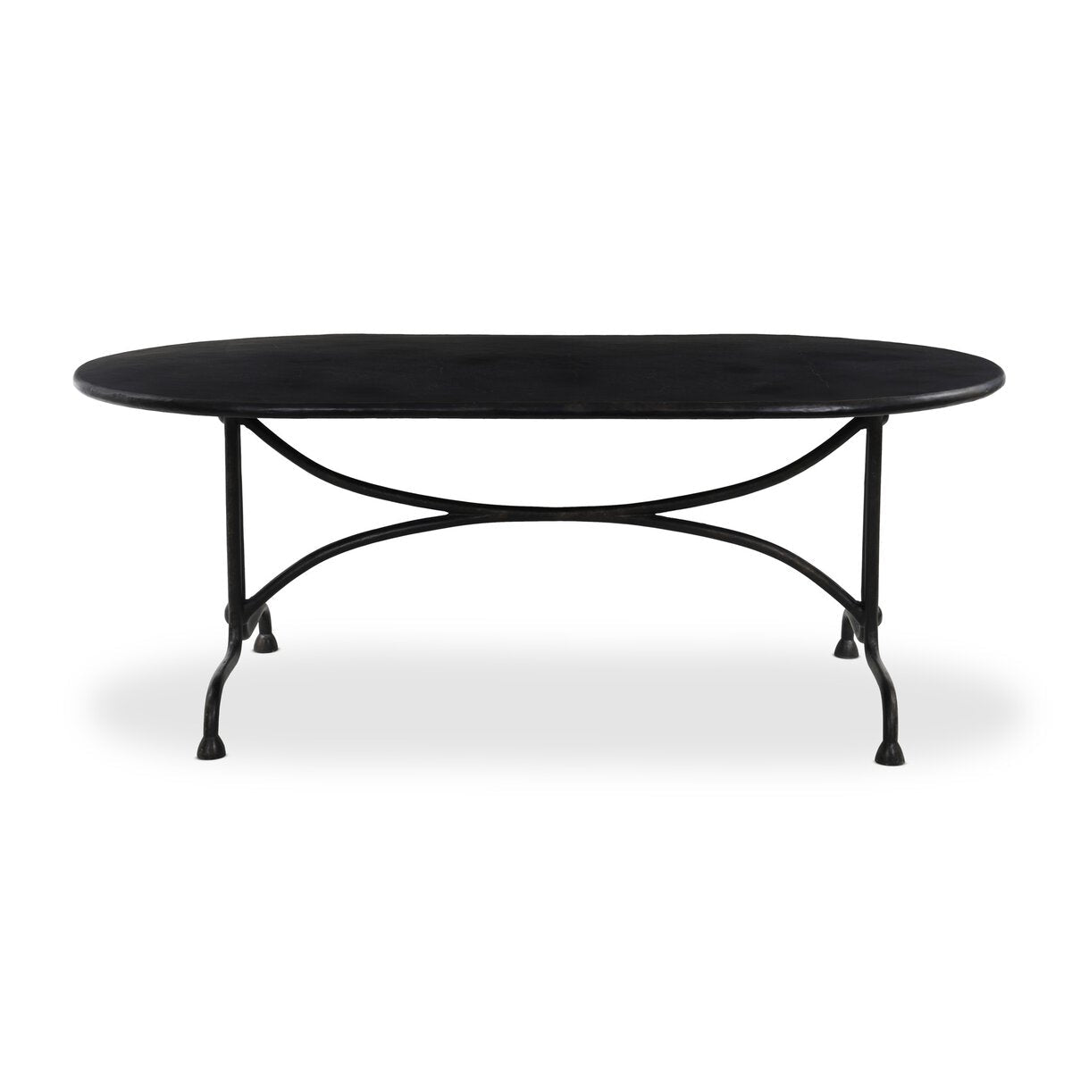 Lenoir Outdoor Dining Table in Distressed Bronze – front view