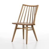 Calimia Home Lewis Windsor chair in natural oak with a wire-brushed finish and contemporary spindle back design.