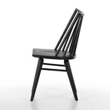 Calimia Home Lewis Windsor chair in black oak with a wire-brushed finish and contemporary spindle back design.