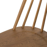 Calimia Home Lewis Windsor chair featuring wire-brushed oak wood with visible natural cathedral graining