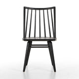 Calimia Home Lewis Windsor chair in black wire-brushed oak with a tall spindle back design