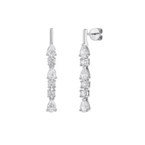 Sterling silver Linea Drip Earrings on white background
