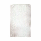 Sir Madam linen Belmont tea towel in earth featuring subtle brown vertical stripes on a cream background.