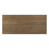 Top view of the Lumi outdoor dining table planked teak top