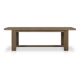 Lumi Outdoor Dining Table in Stained Toasted Brown teak by Amber Lewis x Four Hands, front view