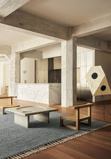 Armadillo Malawi Rug in Crane, hand-knotted wool rug shown in a room setting