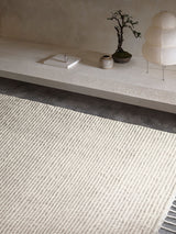 Armadillo Malawi Rug in Tapioca, detail of the wool weave and texture