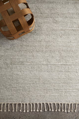 Armadillo Malawi Rug in Oatmeal, detail of the wool weave and texture