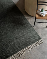 Armadillo Malawi Rug in Kelp, detail of the wool weave and texture