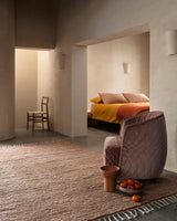 Armadillo Malawi Rug in Blush, hand-knotted wool rug shown in a room setting