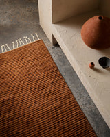 Armadillo Malawi Rug in Saffron, detail of the wool weave and texture