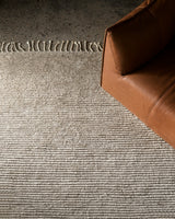 Armadillo Malawi Rug in Mushroom, detail of the wool weave and texture
