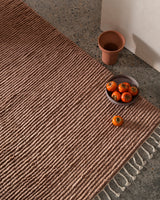 Armadillo Malawi Rug in Blush, detail of the wool weave and texture