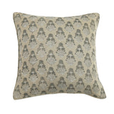Calimia Home Marigold Graphite pillow in natural linen with a hand-block-printed floral motif in deep grey