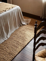 Armadillo Mason Rug in Yolk, detail of the new zealand wool weave and texture