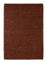 Armadillo Mason Rug in Sangria, overhead view of the handwoven new zealand wool weave and edge finish