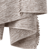 Calimia Home Matizado throw blanket in sepia cotton with textured weave and fringe detail