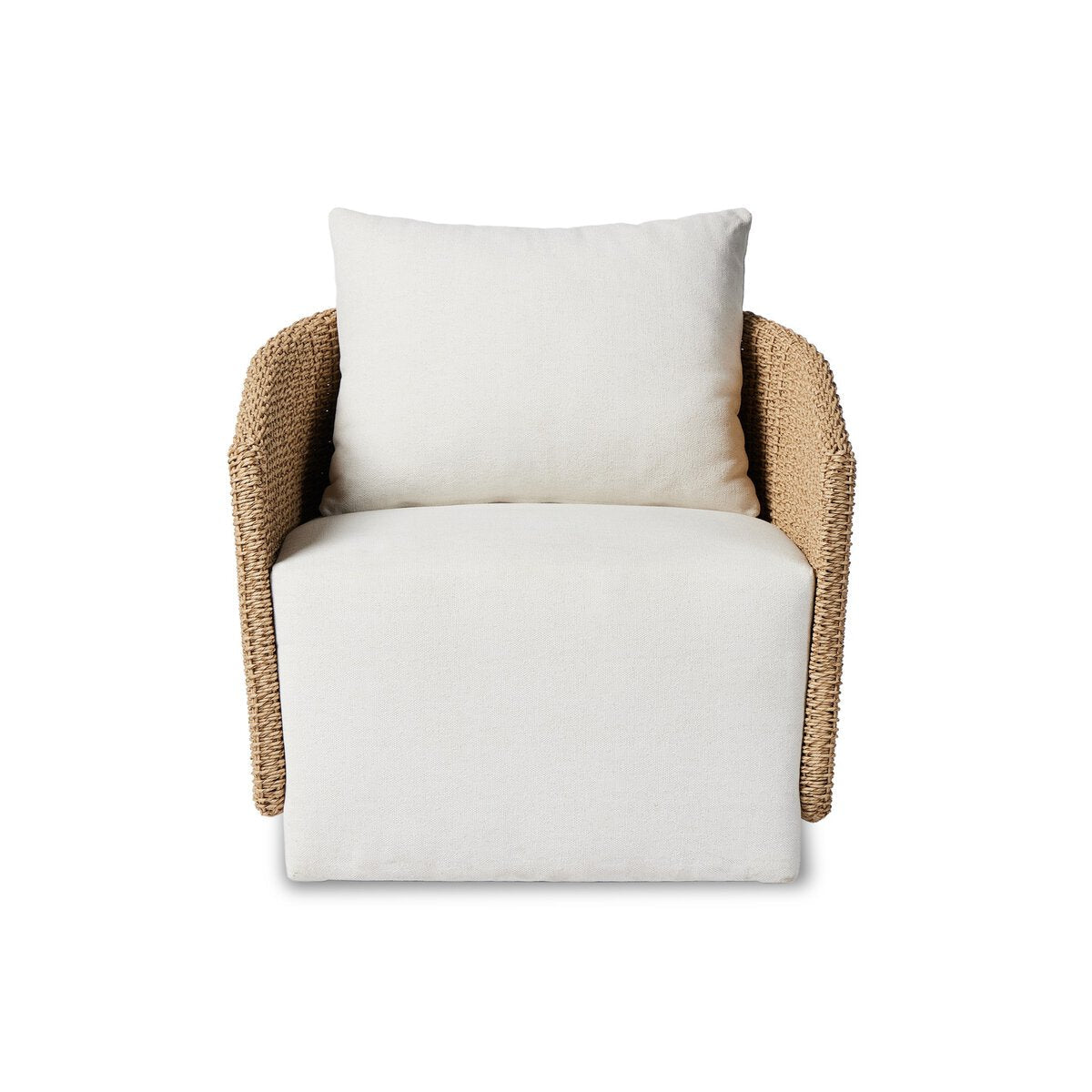 Maven Outdoor Swivel Chair in Alessi Linen – front view