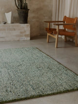 Armadillo Meadow Rug in Seagrass, detail of the wool weave and texture
