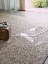 Armadillo Meadow Rug in Driftwood, hand-knotted wool rug shown in a room setting