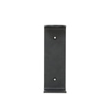 Frama minimalist wall mounted bottle holder bracket in matte black metal for bathroom or kitchen organization.
