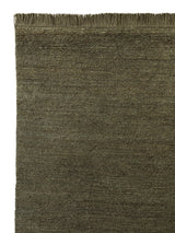 Armadillo Mojave Rug in Laurel, corner close-up of the jute pile and edge