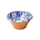 Blue splatterware terra cotta mixing bowl by Il Buco Vita Montegranaro collection
