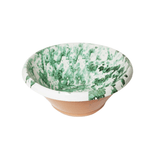 Green splatterware terra cotta mixing bowl by Il Buco Vita Montegranaro collection