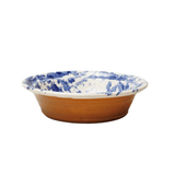 Blue splatterware terra cotta serving dish by Il Buco Vita Montegranaro collection