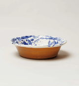 Detail of blue splatter glaze on a Montegranaro serving dish