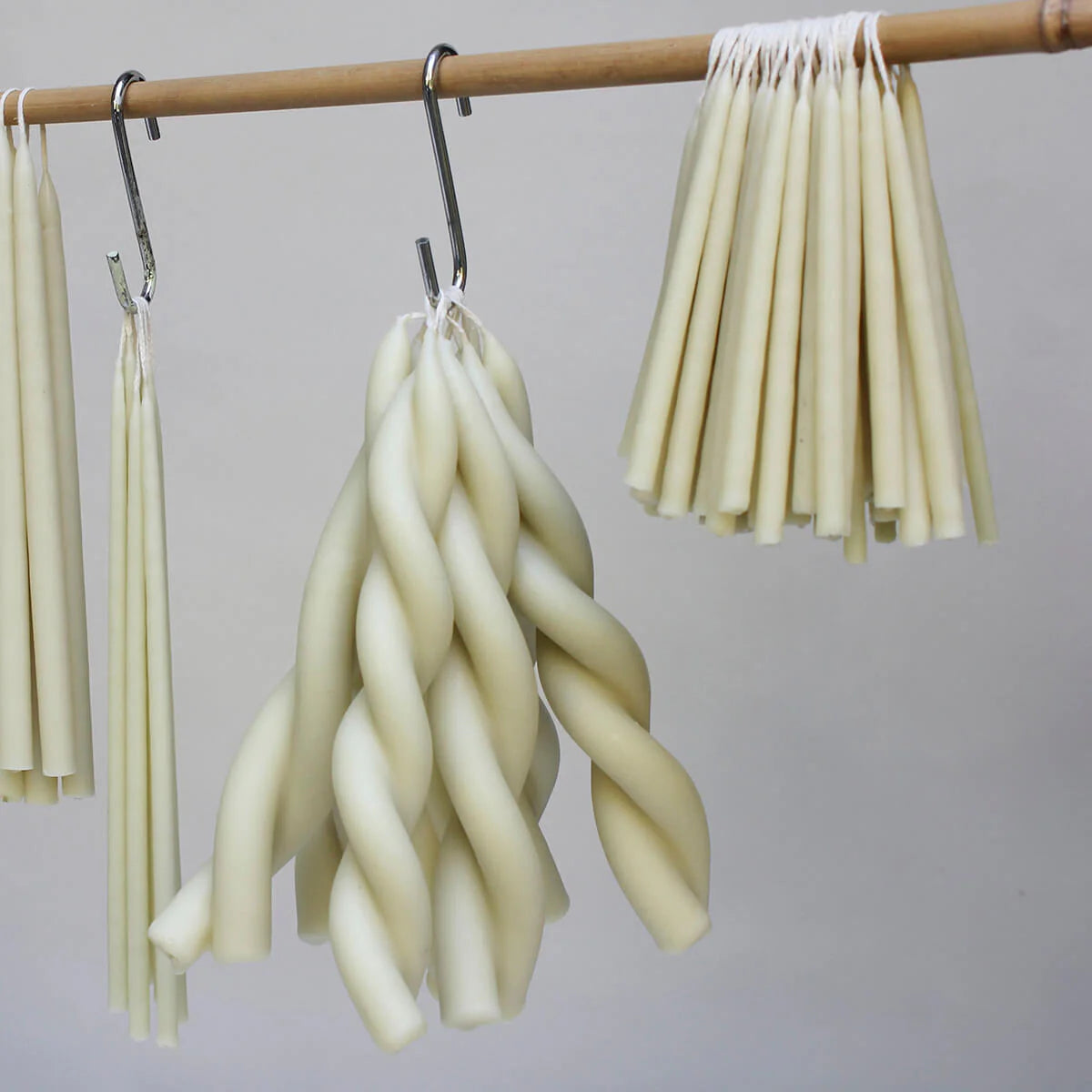 Twisted Candle, Mother's Milk by WAX Atelier, hand-dipped beeswax, view 2
