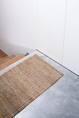 Armadillo Nest Nook Rug in Natural, detail of the jute weave and texture