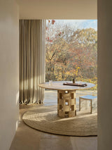 Armadillo Nimbus Rug in Wasabi, detail of the hand-spun new zealand wool with jute stitching weave and texture