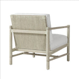 Calimia Home Norton lounge chair with whitewash hardwood frame and hand-twisted lampakanay rope back in white