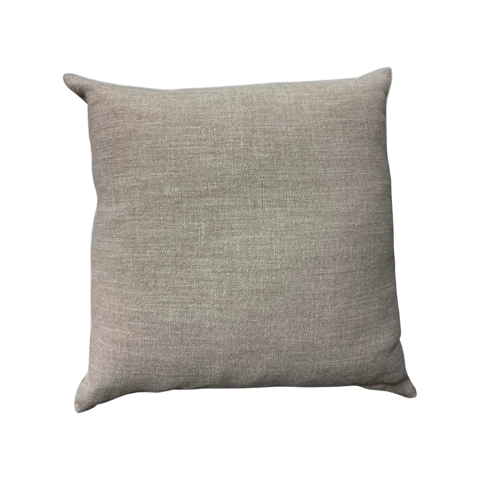 Oatmeal Linen Pillow by One Bi One — handcrafted Belgian linen on white background