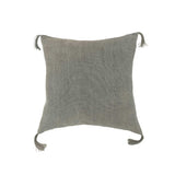 Naia Graphite Pillow by One Bi One — soft gray Belgian linen with hand-tied corner tassels, 16 × 16 in, handcrafted in Gothenburg, Sweden