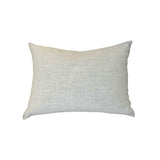 Dahlia Lumbar Pillow by One Bi One — Belgian linen with wool hand embroidery, 18" × 13", handcrafted in Gothenburg, Sweden