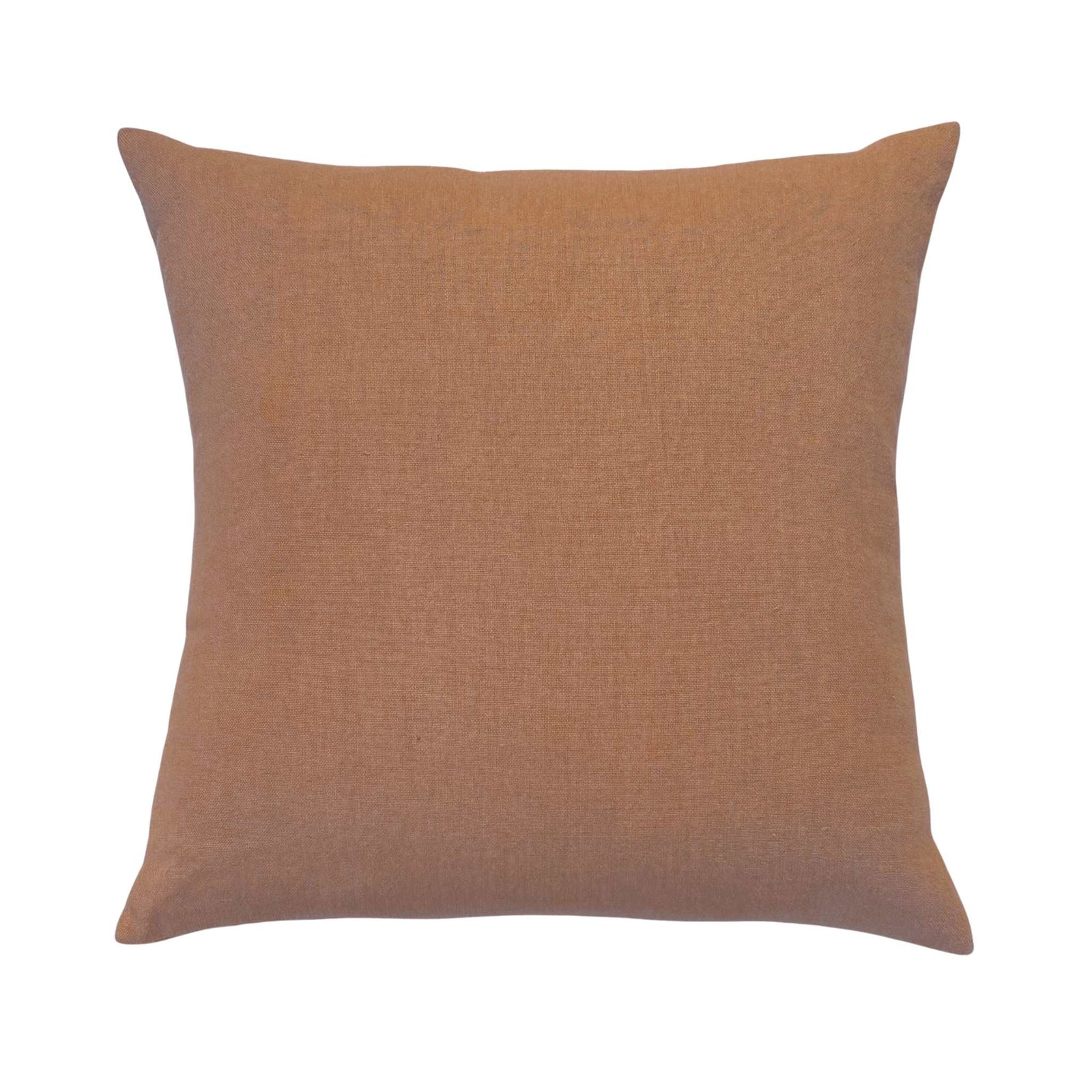 Sander Terracotta Pillow by One Bi One — Belgian linen in terracotta, 22 × 22 in., handcrafted in Gothenburg, Sweden