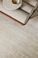 Armadillo Odessa Rug in Arborio, a second view of the hand-knotted afghan wool rug in a styled interior