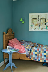 Room painted in Farrow & Ball Oval Room Blue No.85
