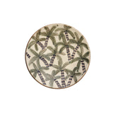 Kiliim Palm Grove ceramic large plate, hand-painted green palm motif on glazed clay, made in Tunis, Egypt