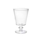 Palmilla Blown Glass Hurricane with flared silhouette and curved pedestal base, front view