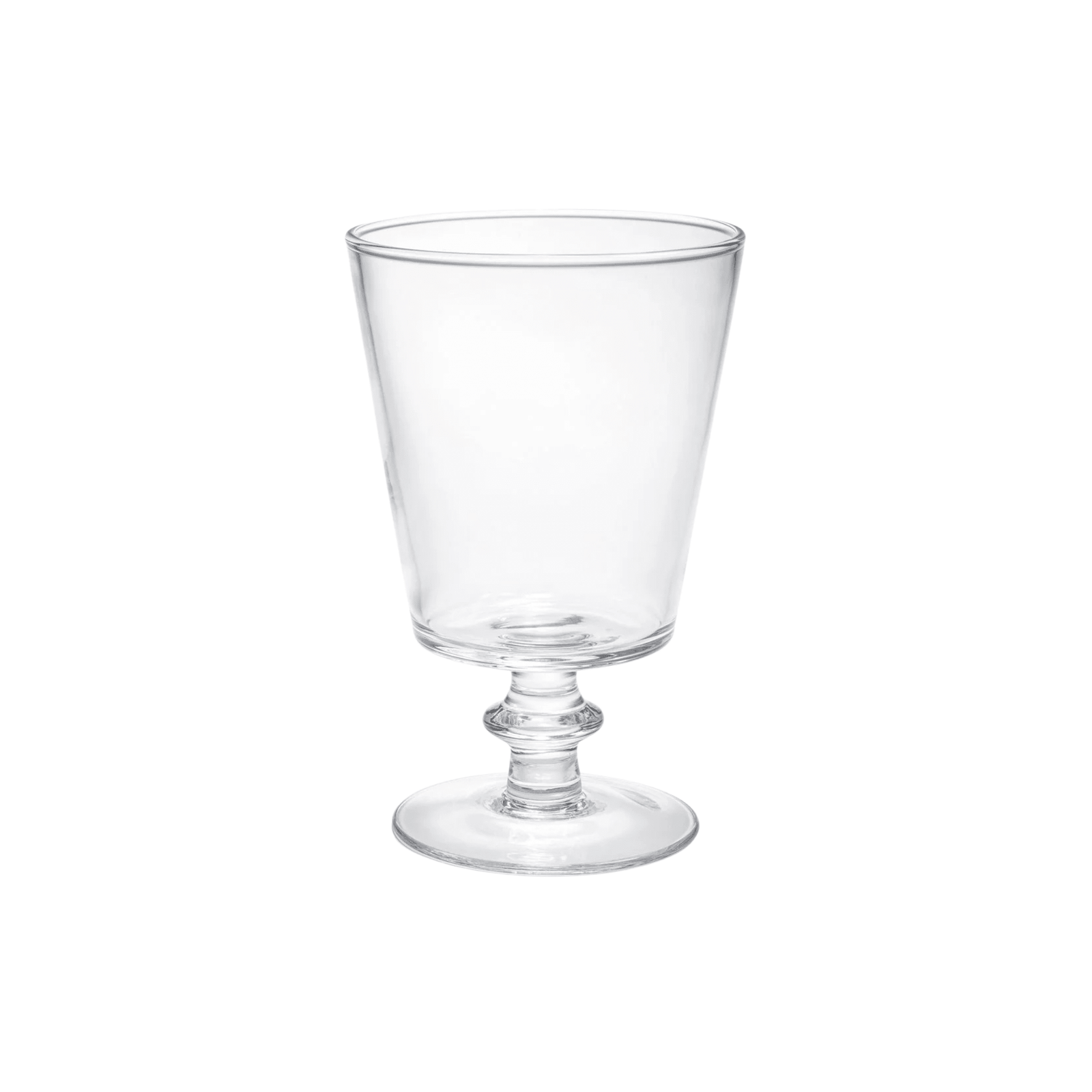 Palmilla Blown Glass Hurricane with flared silhouette and curved pedestal base, front view