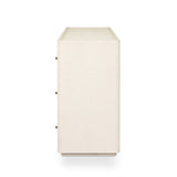 Paula 6-Drawer Dresser in Beige Painted Linen – side view