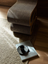 Armadillo Pebble Rug in Gravel, detail of the hand-spun new zealand wool weave and texture