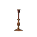 Calimia Home Piccola black Siris wood candle stick with a classic turned stem and sturdy base for taper candles.
