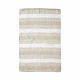 Sir Madam Porto linen tea towel in earth brown and white striped pattern