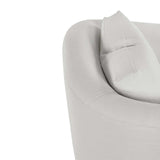 Calimia Home Reily chair in cream Belgian linen with a rounded back and soft upholstered texture