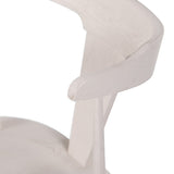 Calimia Home Ripley dining chair in white wood with a sculptural ergonomic backrest and visible grain texture.